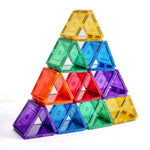 Small square magnetic tiles stacked as a triangle